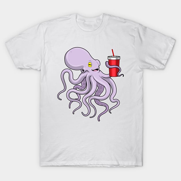 Octopus with Drinking mug T-Shirt by Markus Schnabel